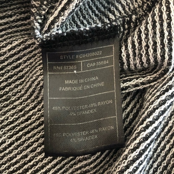 CUPCAKES AND CASHMERE Dress Women's Size Large Black White Tobia Stripe Keyhole - Picture 7 of 10